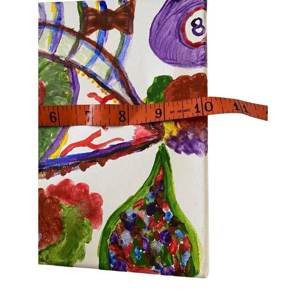 Handpainted Canvas Painting Eye Gothic Grunge Colorful Goth